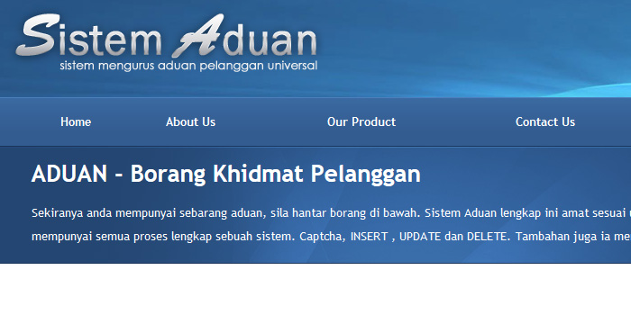 Skrip: Sistem Aduan